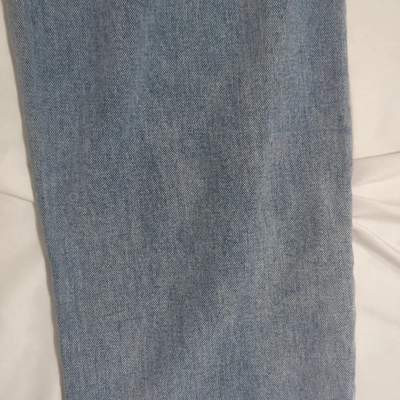 Nasty Gal Work Slit Out High-Waisted Straight-Leg Jeans, Color Med Wash Size 14 - Picture 15 of 16